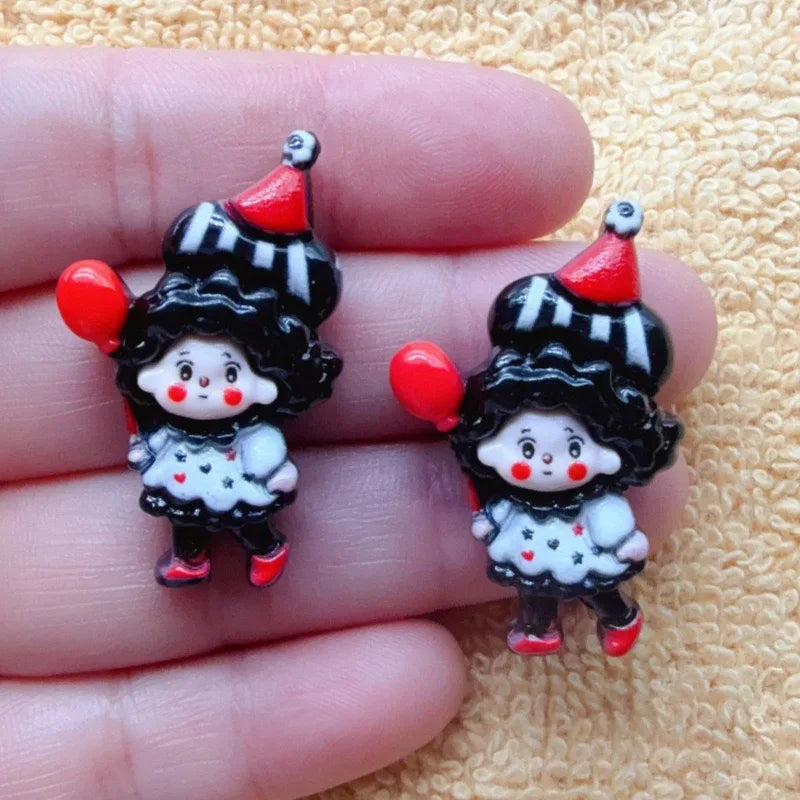12pcs Joker Balloon Children's Fun Handmade DIY Cream Gel Phone Case Hair Clip Headpiece Resin Accessories Jewelry