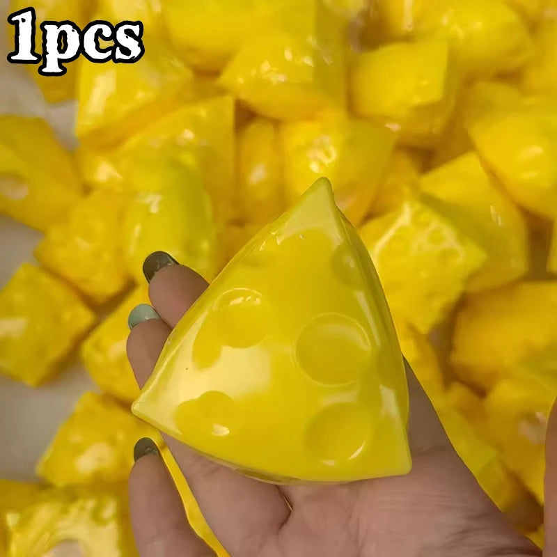 Mini Cheese Cube Squishy Fidget Toys Homemade Soft Crispy Sound Stress Ball Squeeze Toy Adults Sensory Anti Stress Toys Gift