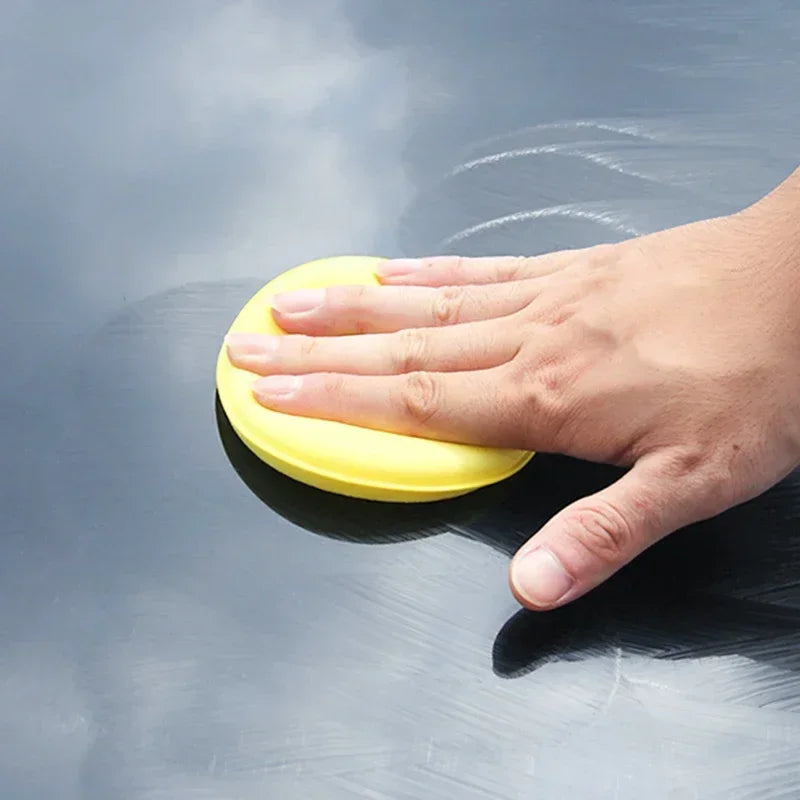 1-20pcs Car Wash Sponge Round Crimped Waxing Polishing Cleaning Tools High Density Foam Applicator Pad Sponge Car Detailing Tool