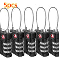 Mini TSA Customs Code Lock for Travel Luggage Password Changeable Black Lock Contrast Design Padlock 3 Digit Combination Lock