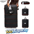 100L Large Capacity Foldable Travel Duffle Bag Expandable Rolling Luggage with 360° Spinner Wheels Lightweight Carry-On Garment Trolley Bag for Women Men Overnight Weekend Moving Beach Vacation