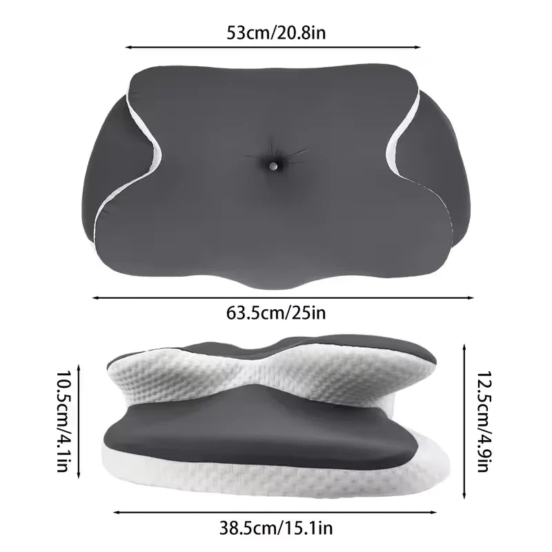 Ergonomic Memory Foam Cervical Pillow with Ice Silk Pillowcase Adjustable Neck Support For Back And Side Sleepers Pain Relief