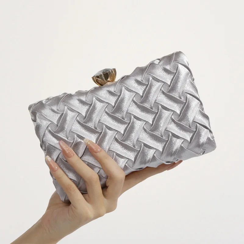 Women Evening Bags Luxury Design Party Wedding Chain Shoulder Bag Fashion Clutch Silk Handbag Purse For Cell Phone Makeups Keys