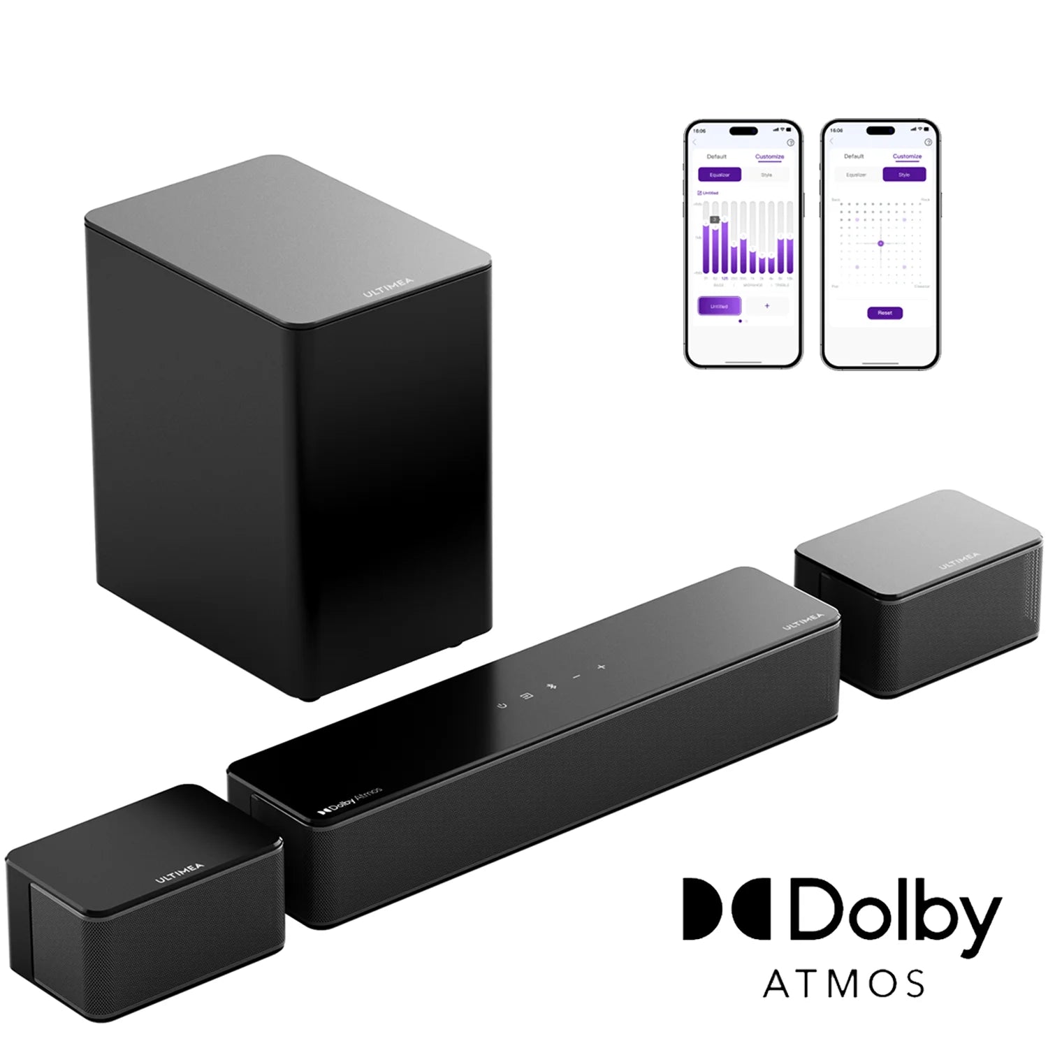 ULTIMEA 5.1 Soundbar with Dolby Atmos, 3D Surround System Soundbar for TV with Wireless Subwoofer,  APP Control, Home Theater TV