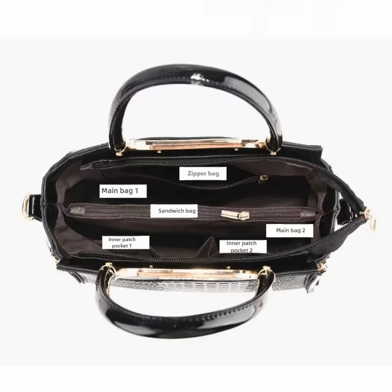Fashionable Lady's Crocodile-pattern Embossed Shoulder Bag, with A Lightweight Cross-body Design, High-quality Handbag