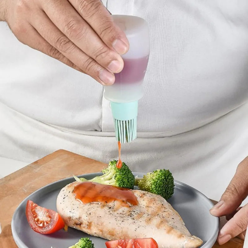 Silicone Oil Brush Bottle Detachable Brush Head   Barbecue Grill Oil Brush Kitchen Pastry Steak Baking Household Tools
