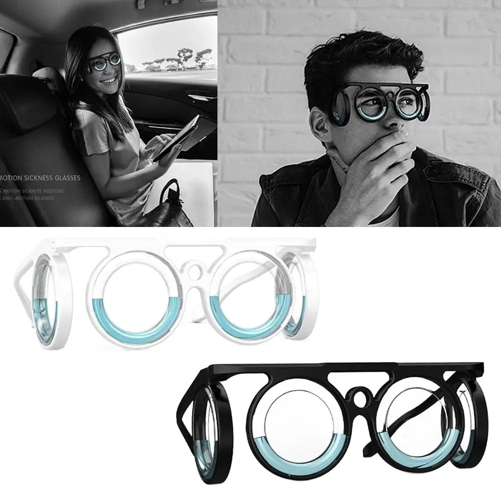 Carsickness Anti-Motion Sickness Glasses Water Filled Ultra-Light Seasickness Glasses Airsickness Portable Nausea Relief Glasses
