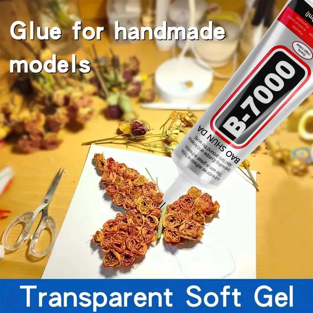 B7000 Super Adhesive Glue, Industrial Strength B7000 Glues Paste for Rhinestones Crafts, Clothes Shoes, Fabric, Jewelry Making.