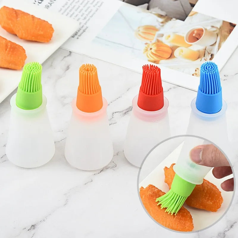 Silicone Oil Brush Bottle Detachable Brush Head   Barbecue Grill Oil Brush Kitchen Pastry Steak Baking Household Tools