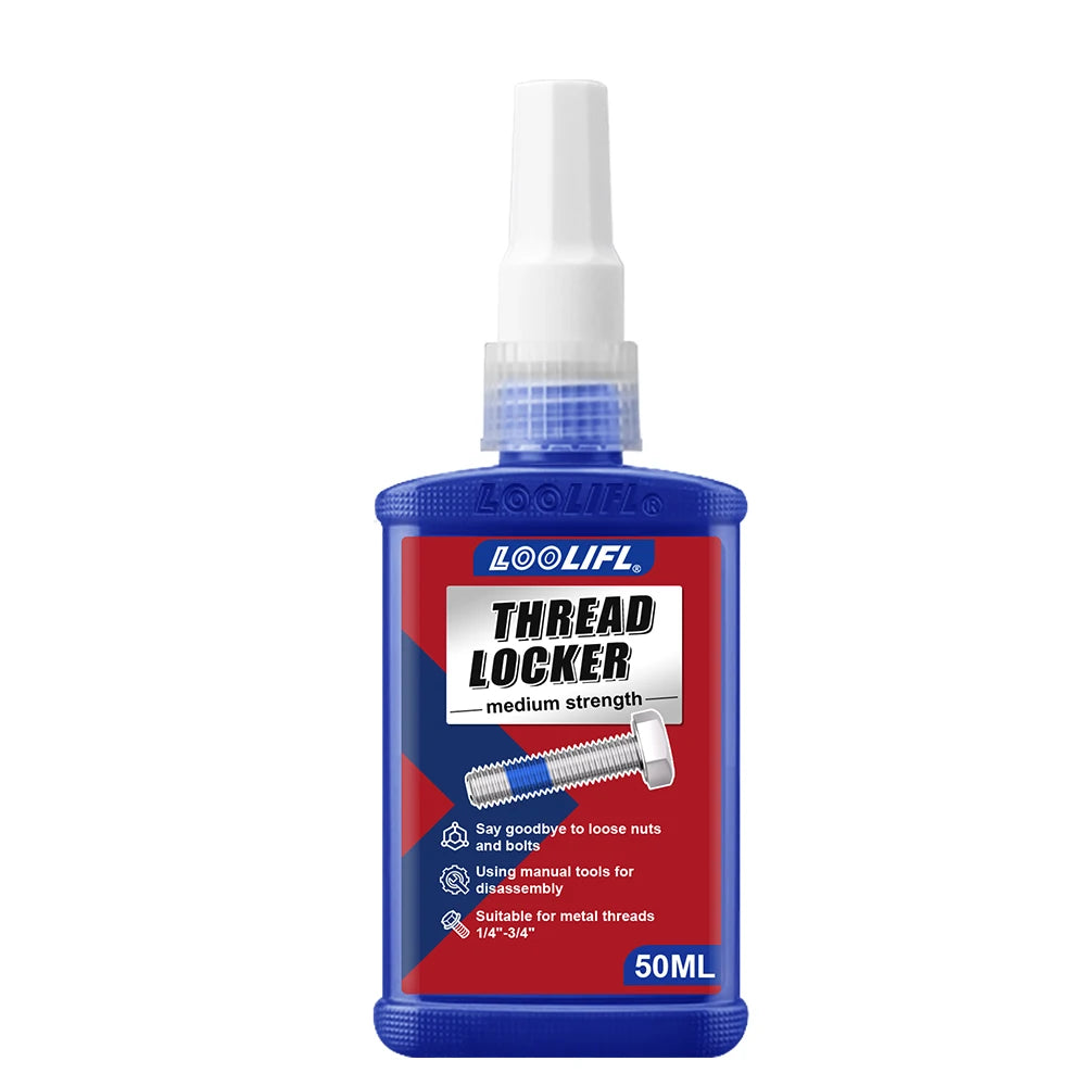 LOOLIFL Thread Locker Blue 10g-50ml Anaerobic Sealant Industrial Grade Screw Glue  for Metal Bolts Nuts Anti-Loosening Adhesive