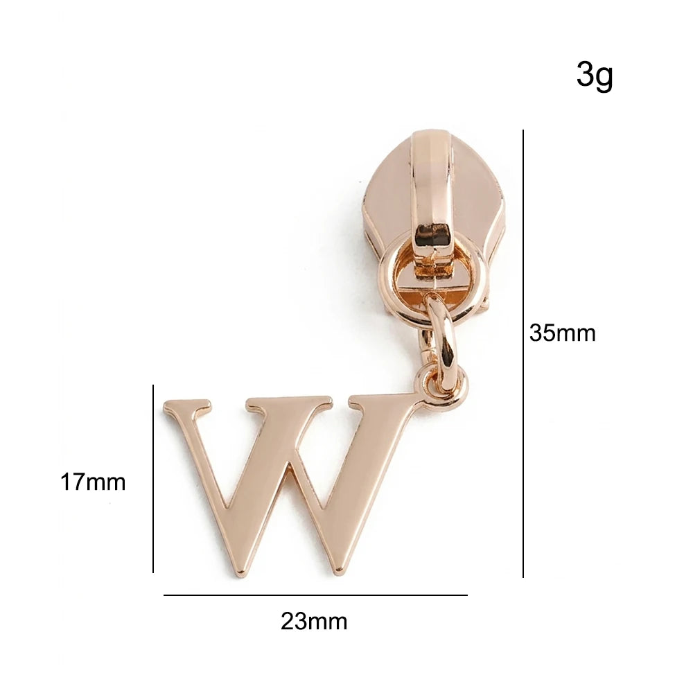 20/50PCS 5# Nylon A-Z English Initial Letter Zipper Puller Slider For Create Personal Logo Bag Purse Trinkets Gift Accessories