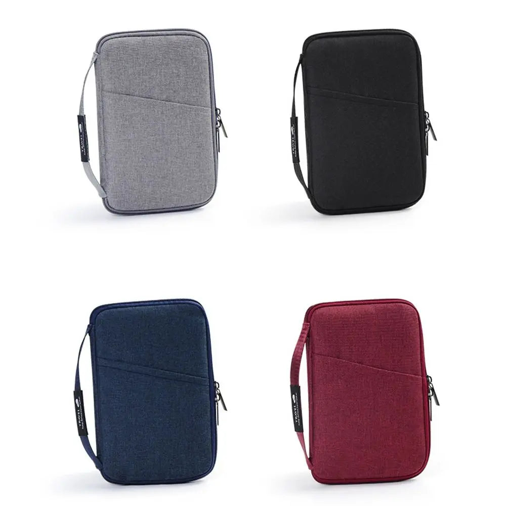 Travel Accessories Travel Wallet OX Cloth Ticket Holder Family Passport Holder Zipper Passport Protective Cover Document Case