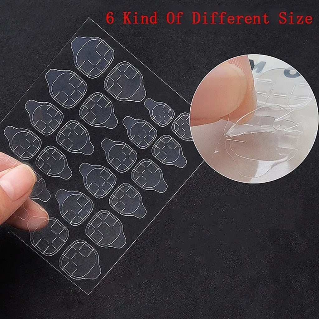 600PCS Double Sided Glue Nail Sticker Adhesive Tabs Waterproof Breathable Fake Nail Glue Stickers Jelly False Nails Tips