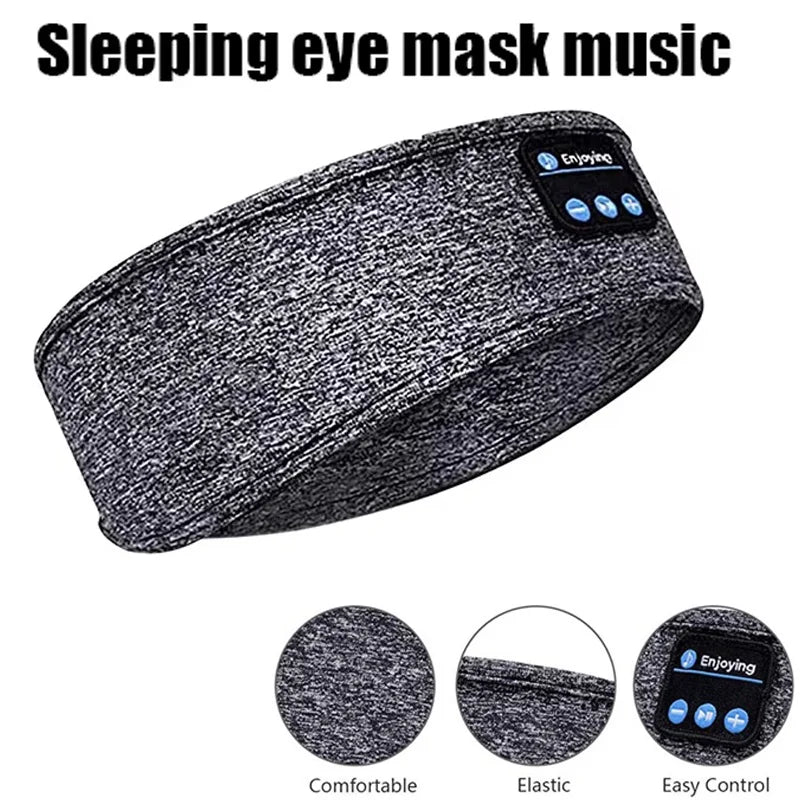 Wireless Bluetooth Headband Sleeping Headphone Sport Earphone With Mic Stereo Speakers Eye Mask For Android iPhone Laptop Tablet