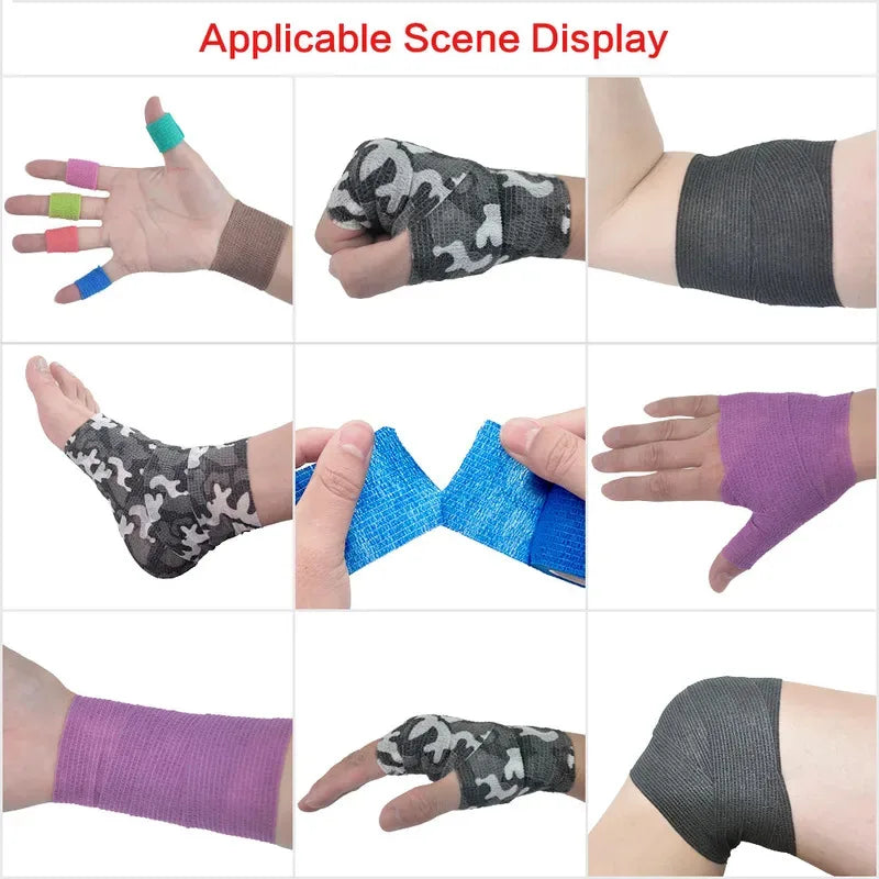1/6pcs Colorful Athletic Wrap Tape Self Adhesive Elastic Bandage Elastoplast Sports Protector Knee Finger Ankle Palm Shoulder