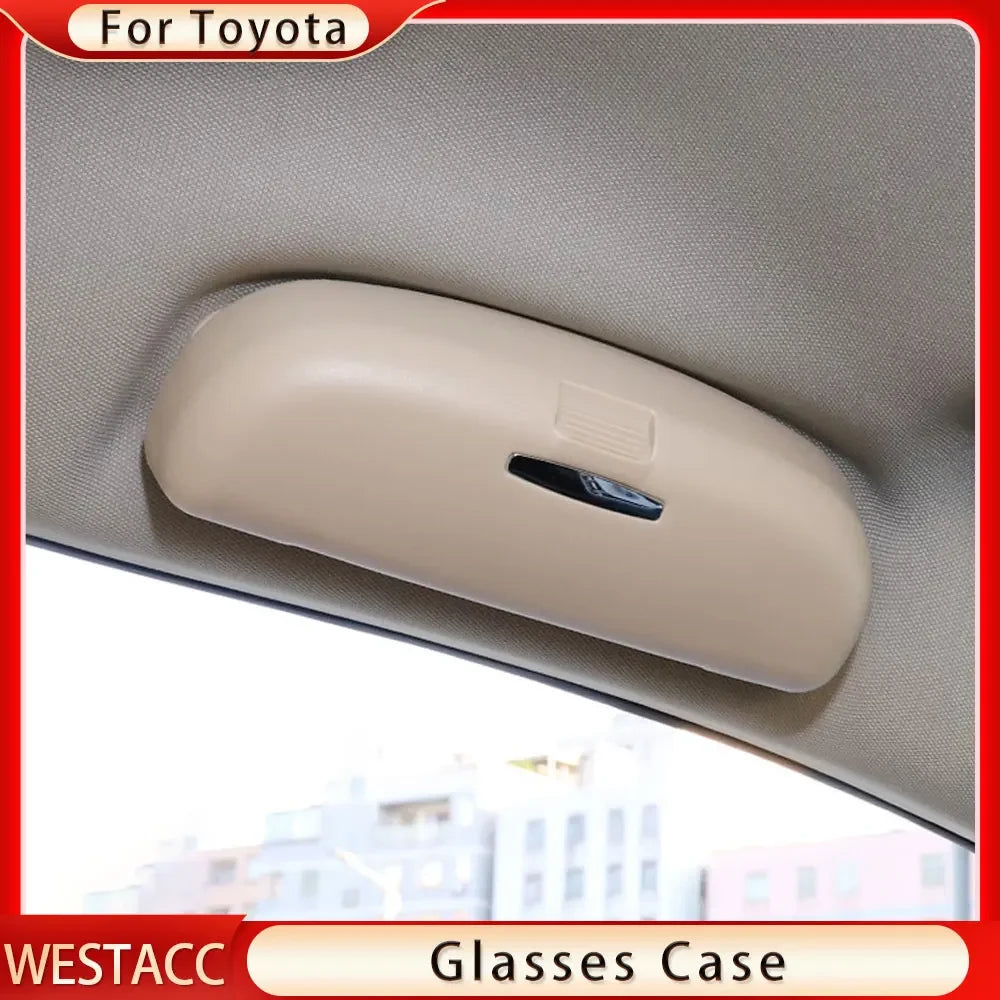 ABS Car Sunglasses Case Glasses Holder for Toyota Camry Highlander RAV4 CHR Corolla Yaris Eyeglasses Storage Box Accessories