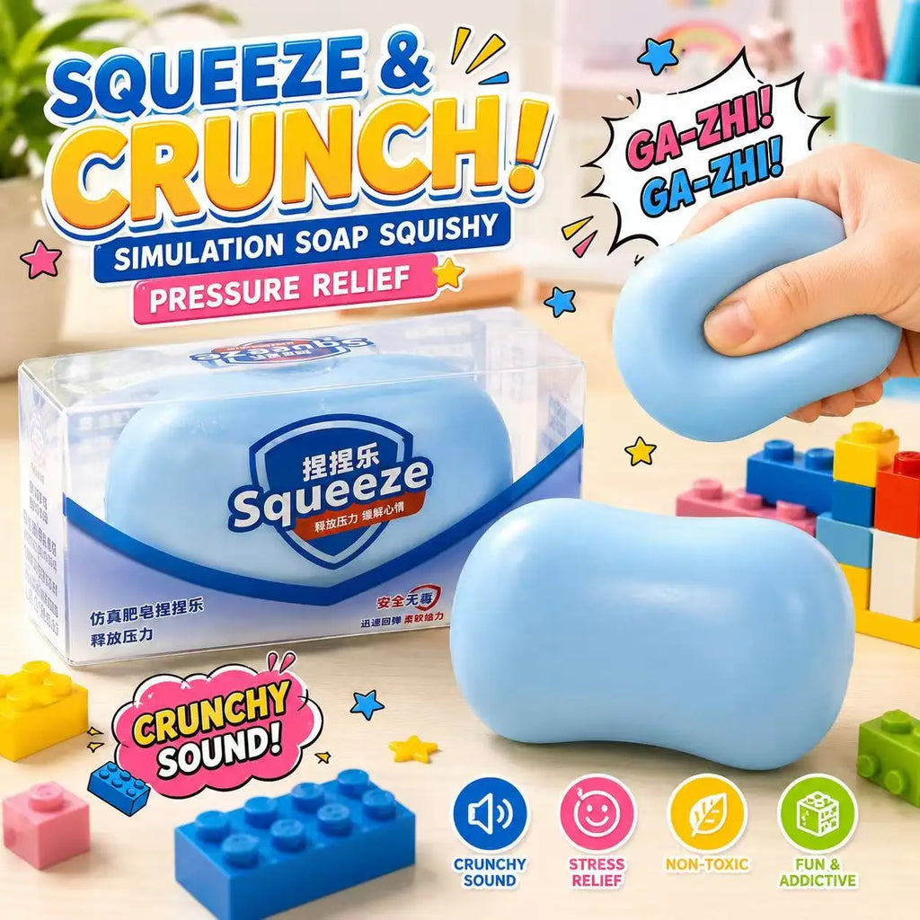 Crunchy Soap Squishy Slow Rising Stress Relief Toy Building Blocks Filled Squeeze Fidget Toy Anti Stress Gift