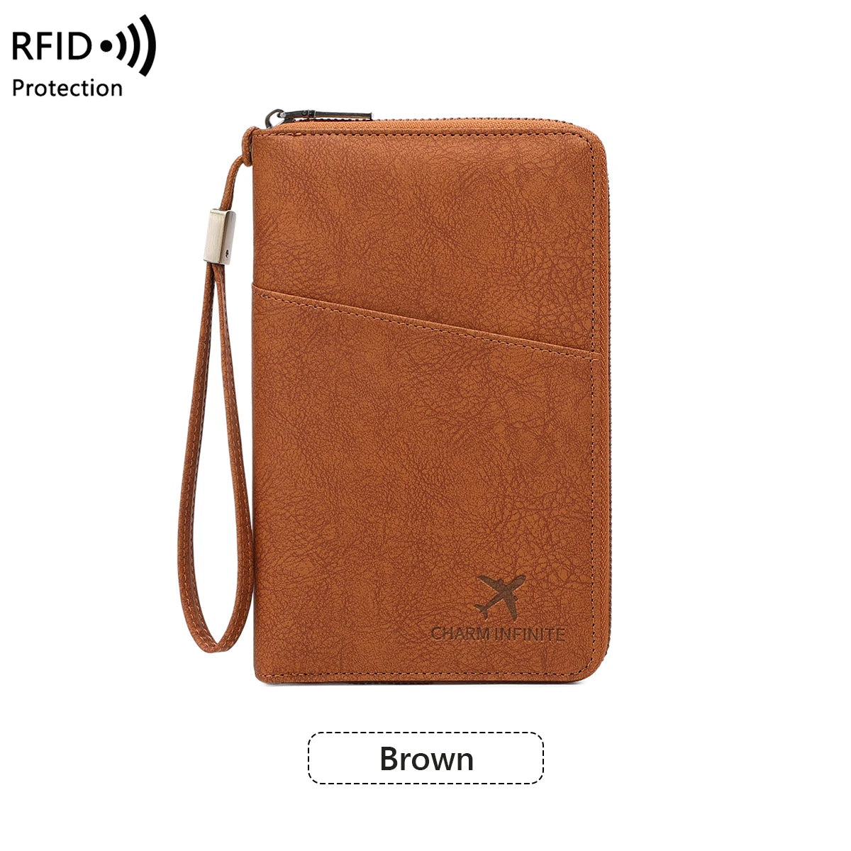 New Large Capacity RFID Anti-Magnetic Passport Holder with Zipper Multi-Function Travel Wallet for Documents And Tickets  Wallet