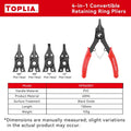 4-In-1 Circlip Pliers Set Snap Ring Pliers Multi Crimp Removable Plier Head Retaining Circlip Pliers Hand Tools Multifunctional