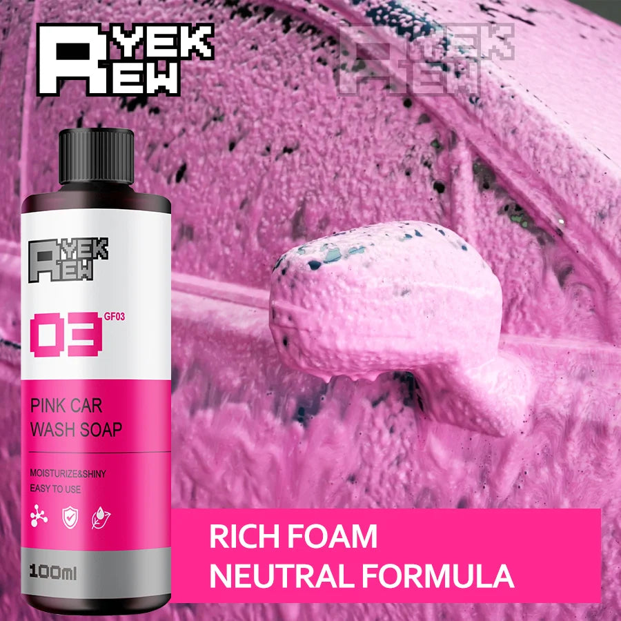 100ML Pink Magic Foam Car Wash Shampoo Car High Concentration Sediment Pre-washed Off Wash Car Wash Soap Super Foam Cleaner