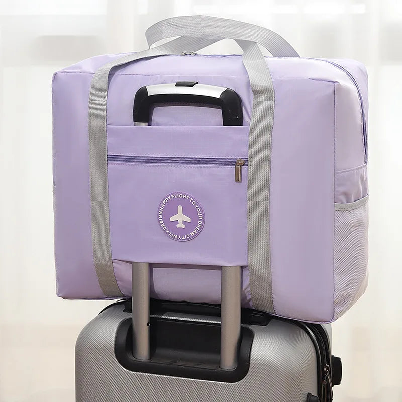 Large capacity folding travel bag hand-held luggage bag moving accept travel bag can be used for business trips drawbar storag