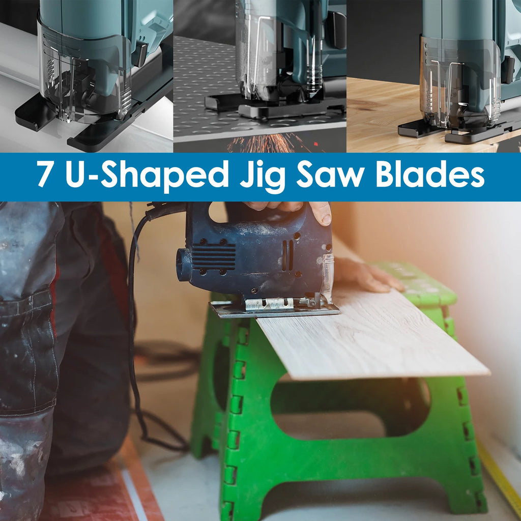 24/34Pcs Jig Saw Blade Set Carbon Steel Assorted Jigsaw Blades for Wood Plastic Metal Cutting Blades Fast Cut Woodworking Tool