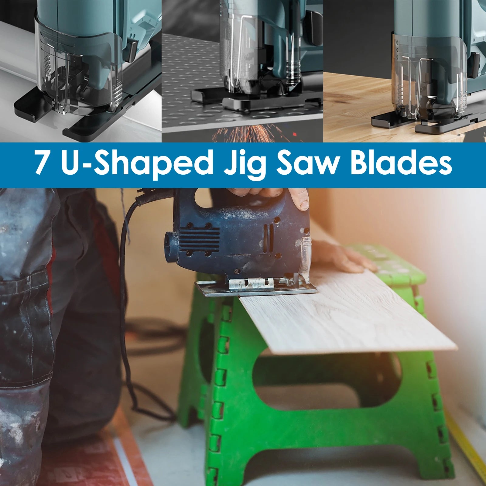 24/34Pcs Jig Saw Blade Set Carbon Steel Assorted Jigsaw Blades for Wood Plastic Metal Cutting Blades Fast Cut Woodworking Tool