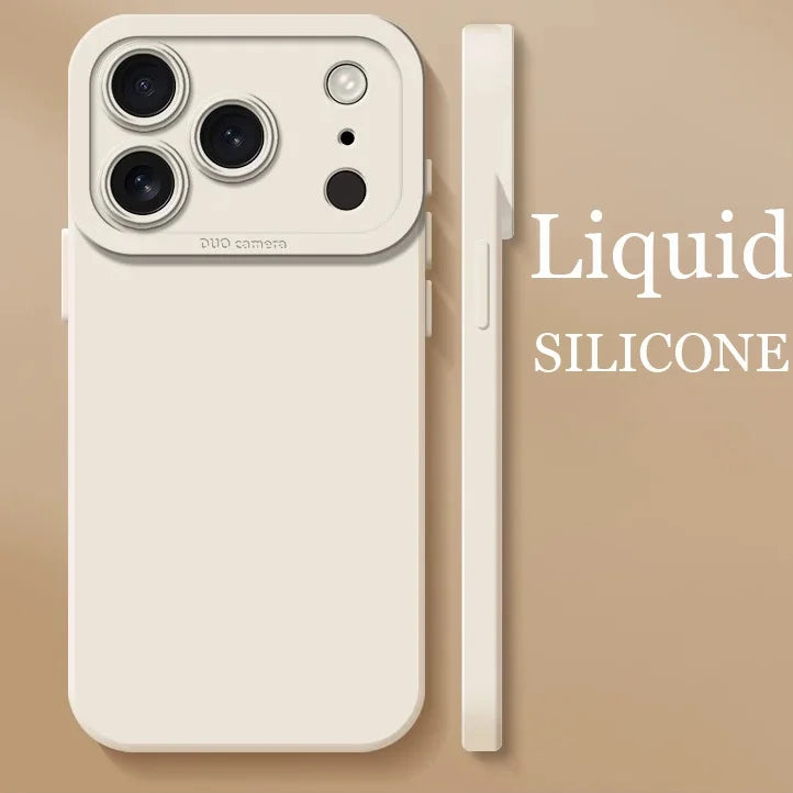 Original Silicone Pupil Camera Case For iPhone 17 Air 16 15 14 13 12 Mini 11 17 Pro Max 7 8 Plus Plain Color Armor Cover Capa