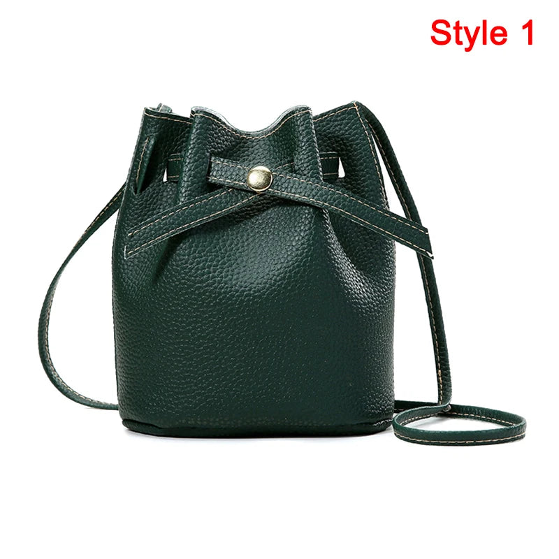 Hand Bag Ladies Women's Crossbody Bags Large Capacity PU Leather Bucket Bag Portable Cross Body Bucket Bag Single Shoulder Bag