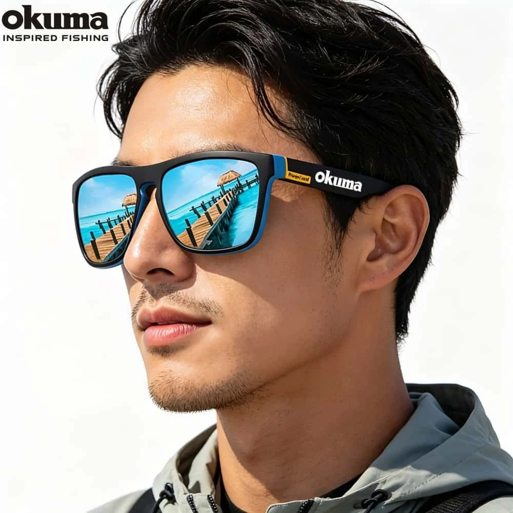 New 6 color okuma fishing glasses men women polarized cycling glasses outdoor driving and hiking anti glare UV400 sunglasses