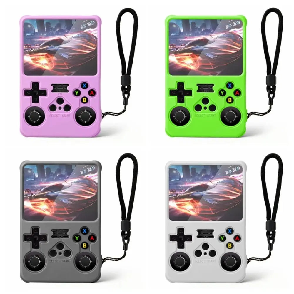 Silicone Protective Case with Lanyard Dustproof Game Console Cover Anti-Scratch Shockproof Sleeve Shell for R36S Accessories