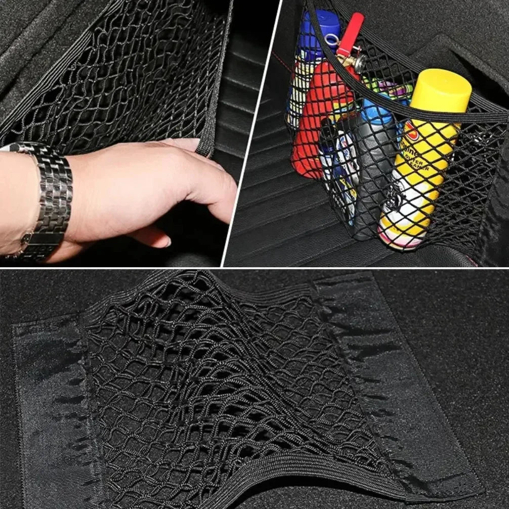 Universal Car Storage Bag Double Mesh Trunk Storage Net Car Built-in Storage Bag