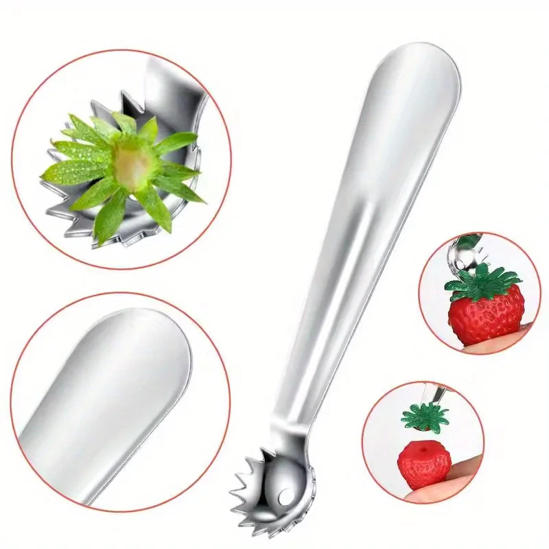 Tomato Stem Corer Strawberry Baller Stainless Steel Strawberry Huller Tool Fruit Vegetable Stem Remover