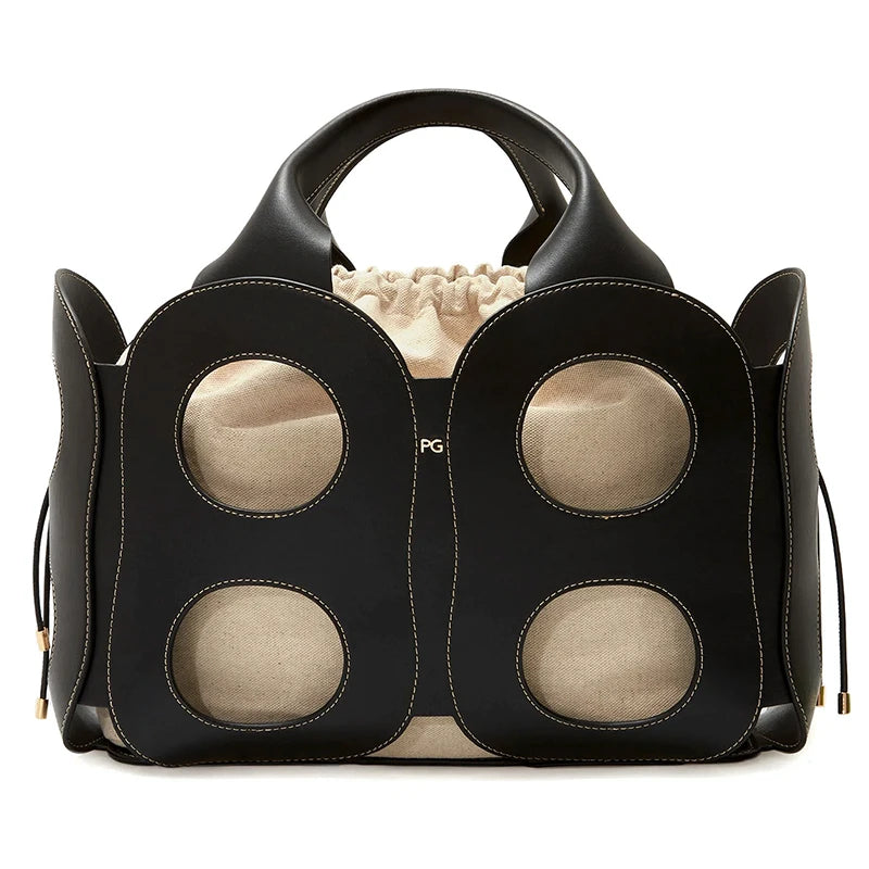 PG Shoulder Bag For Women Premium Pebbled Leather Tote Fashion Knot Detail Handbag Elegant Office Commute Daily Bag