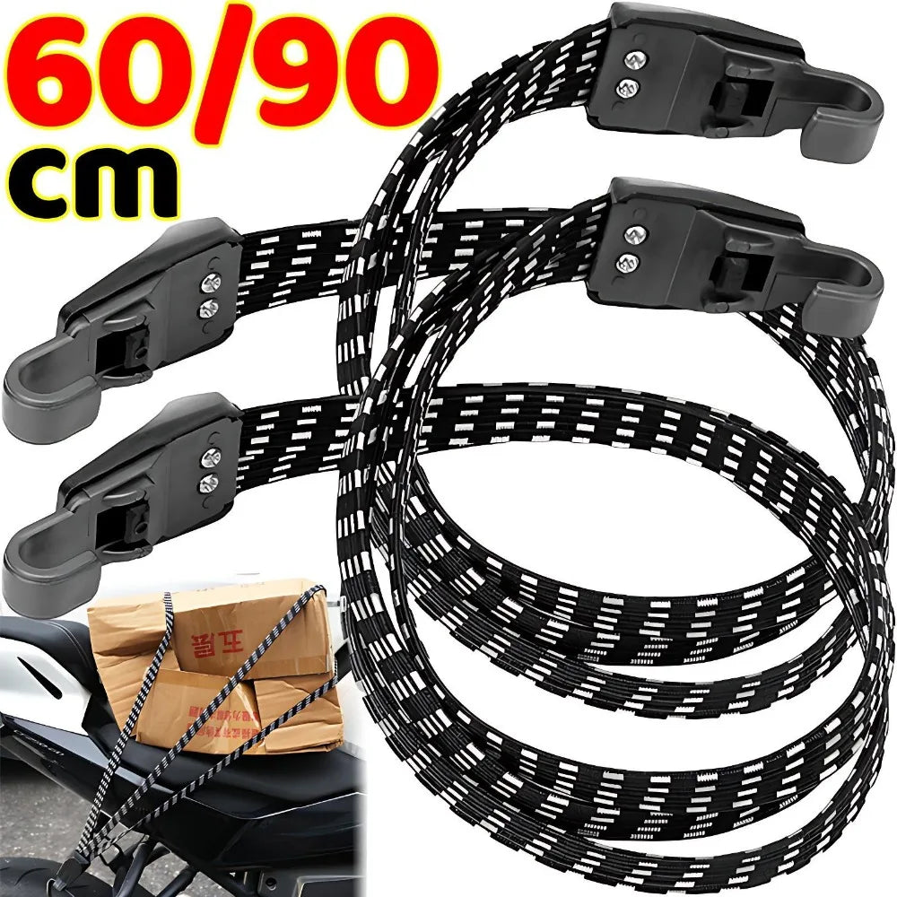 Bicycle Luggage Rope Elastic Carrier Rack Straps Elastic Rubber Belt Buckle Rope Belt with Hook Mountain Bike Bag Accessories