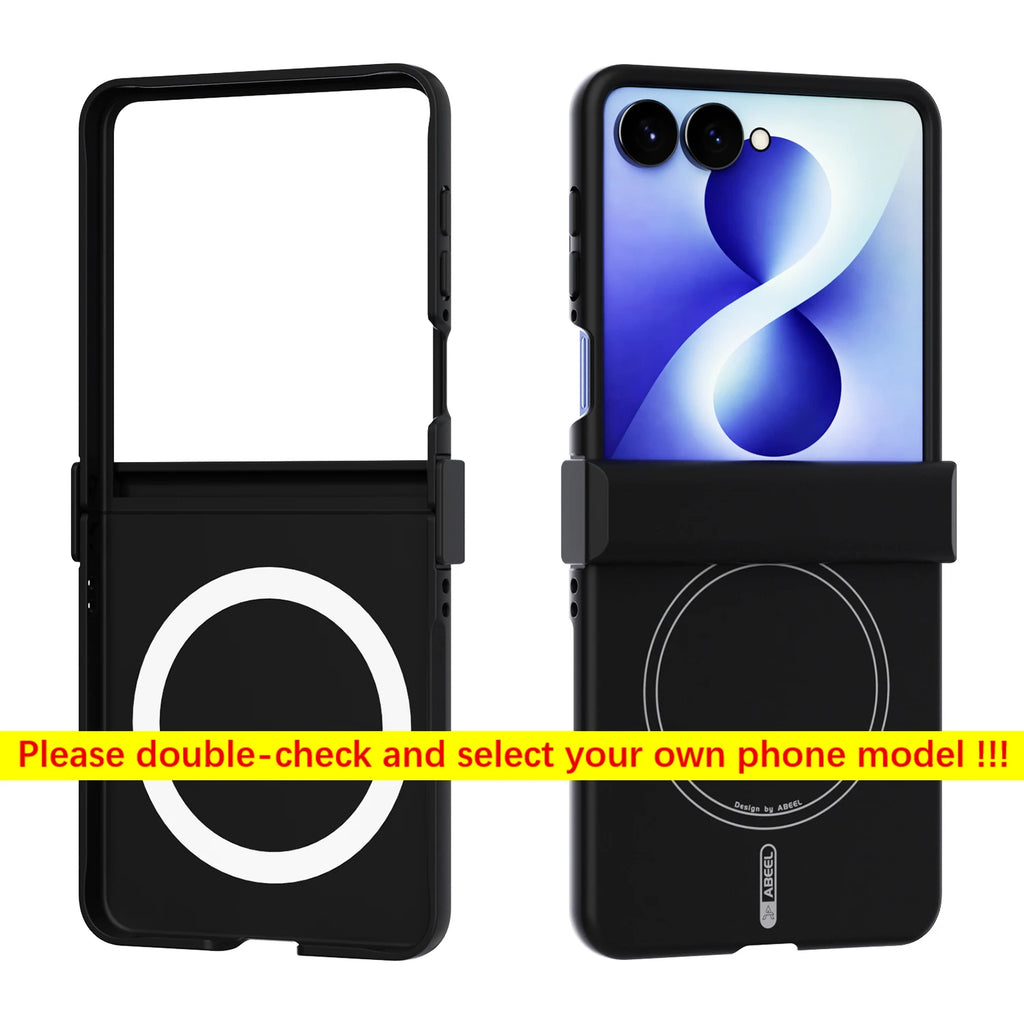 For Samsung Galaxy Z Flip8 7 FE 6 5 Phone Case Magnetic Silicone Wireless Charging Three-In-One Hinge Tough PC Cover Hard Fundas