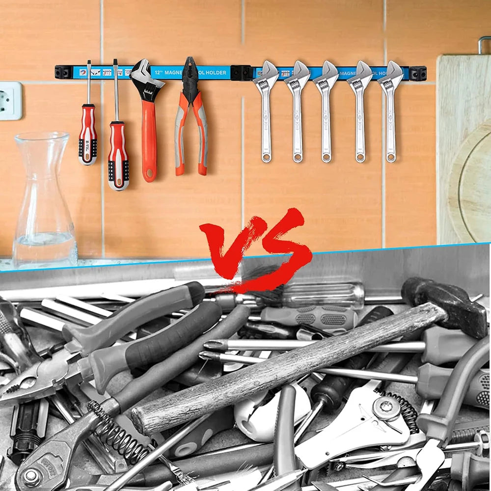 8/12/18/24Inch Strong Magnetic Tool Holder Heavy Duty Magnetic Tool Bar Strip Space Saving Storage Rack for Workshop Garage Home