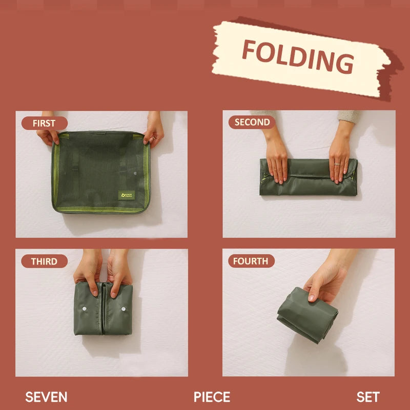 7 Piece Travel Bag Set Thicken Organizer Bag Multi-functional Portable Luggage Organizer Bag Waterproof Suitcase Pakcing Cubes