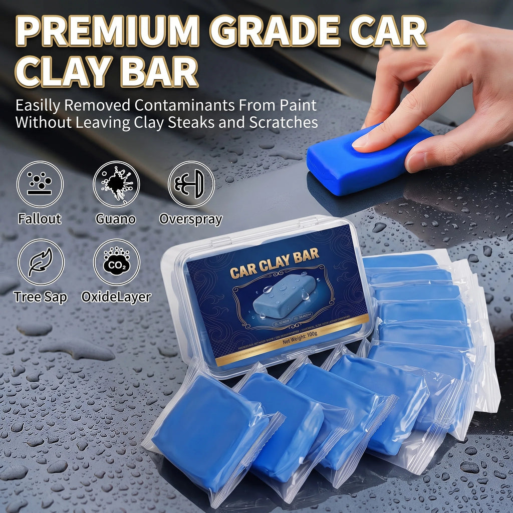 Professional Car Clay Bar for Detailing, Deep Cleaning Auto Paint & Glass, Reusable & Eco-Friendly, Portable Case, Easy Kit
