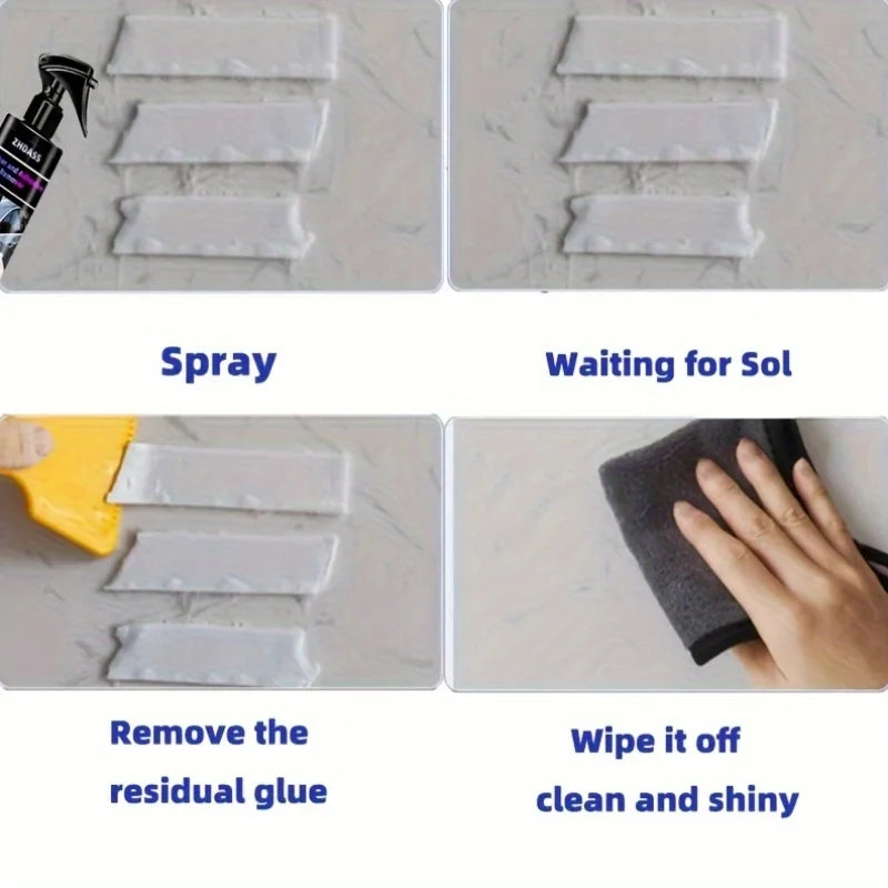 Adhesive Removal Spray Can Safely Remove Stickers, Glue, Decals, Labels, Tape Residue, and Chewing Gum Residue from Cars, Motorcycles, Furniture, Tiles, Wood, Etc