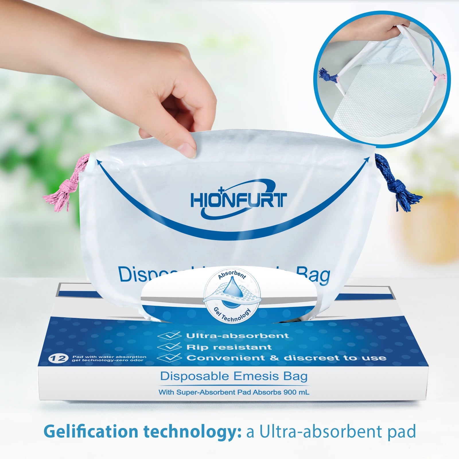 12/26Pcs Leak-Proof Gel Vomit Bags, 900ml Absorbable for Travel, Cars, Pregnancy