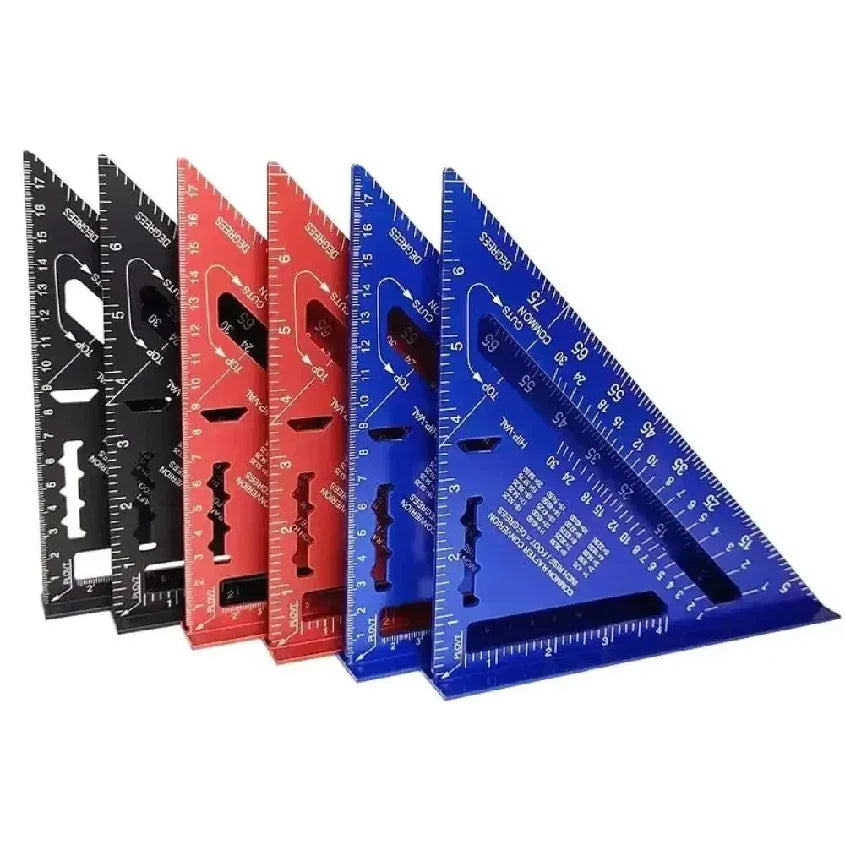 1pc Woodworking Speed Square, 7 Inch Aluminum Triangle Ruler, Inch & Metric Scales, Angle Measuring, Carpenter Tool, Precision