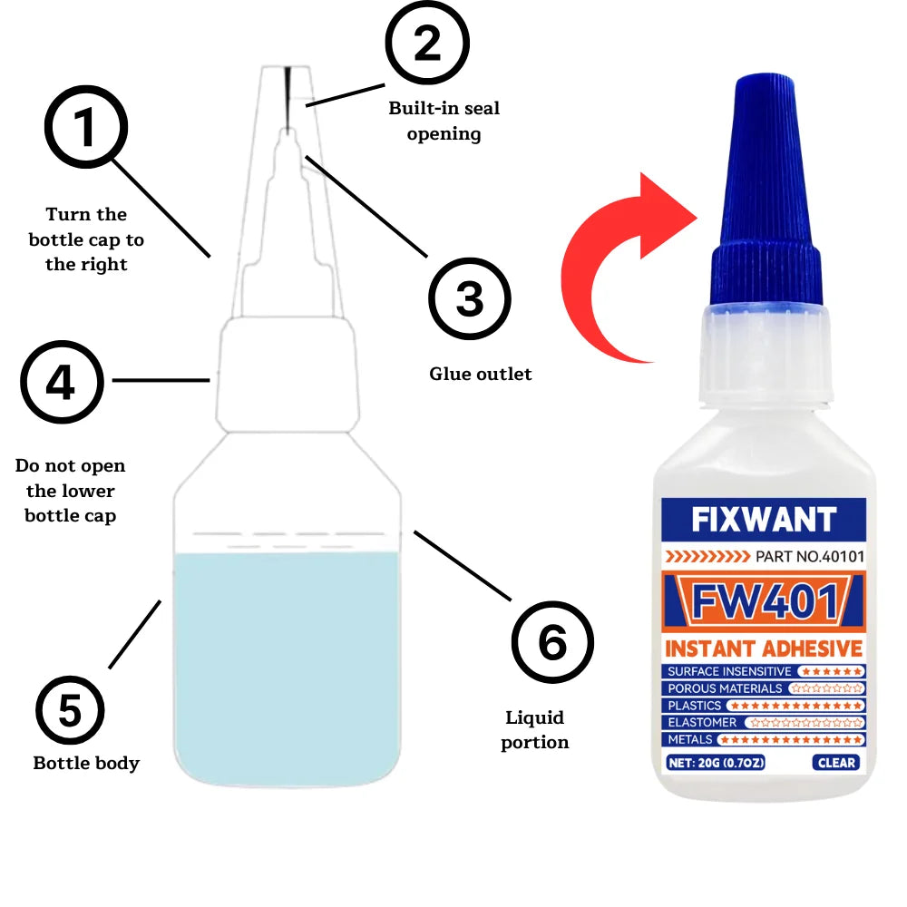 Instant Adhesive FW401/ 403/ 406/ 454/ 460/ 480/ 495/ 496/ 498/ 609 Super Glue Extra Strong Multi-purpose Cyanoacrylate
