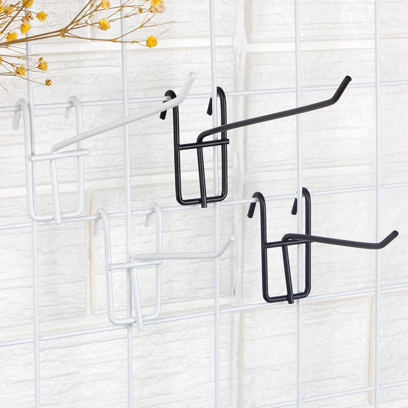 Black Mesh Grid Shelf Hooks, Supermarket Shelves, Convenience Store Accessories Can Be Hung With Thick Iron Hooks