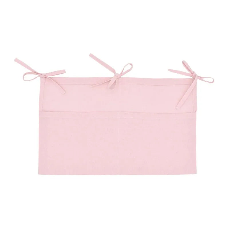 Baby Bedside Hanging Storage Bag Linen 2-Pockets Organizer Bags