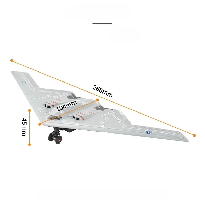 1:72 Alloy B-2 Stealth Bomber Fighter Model with Sound Light Series Children's Aircraft Model Toy Birthday Gift Christmas