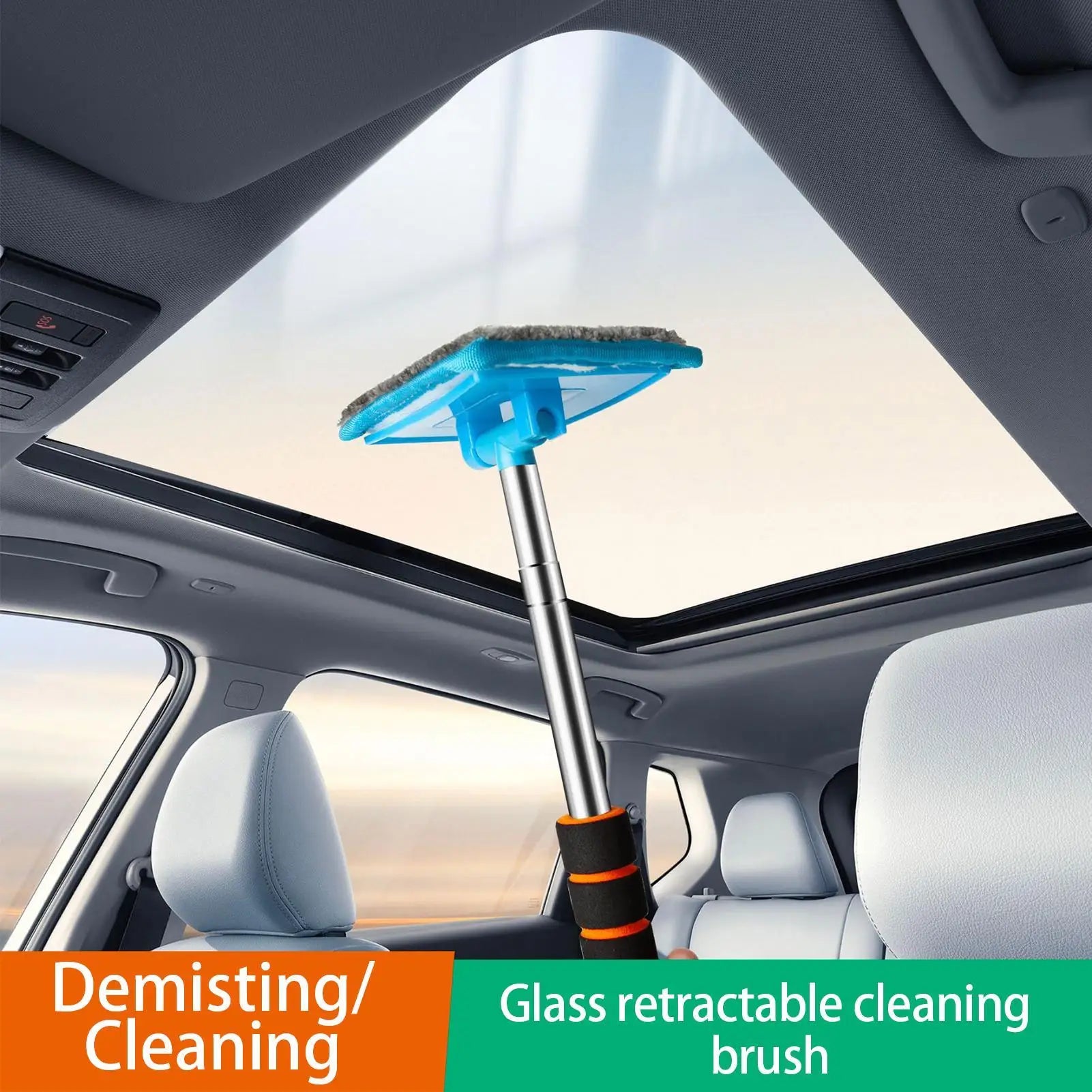 Car Cleaning Window Tool Car Window Cleaner Tool Auto Glass Cleaner Brush Microfiber Window Defogging Cleaning Tool With