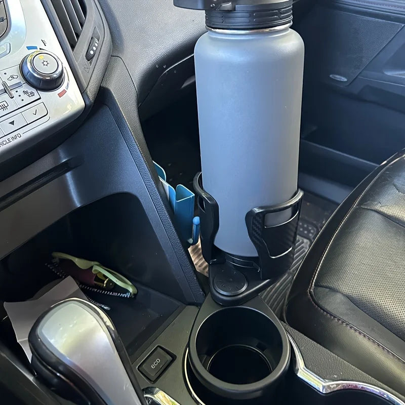 Multifunctional car mounted water cup holder, imitation carbon fiber cup holder, retractable and rotating car beverage holder