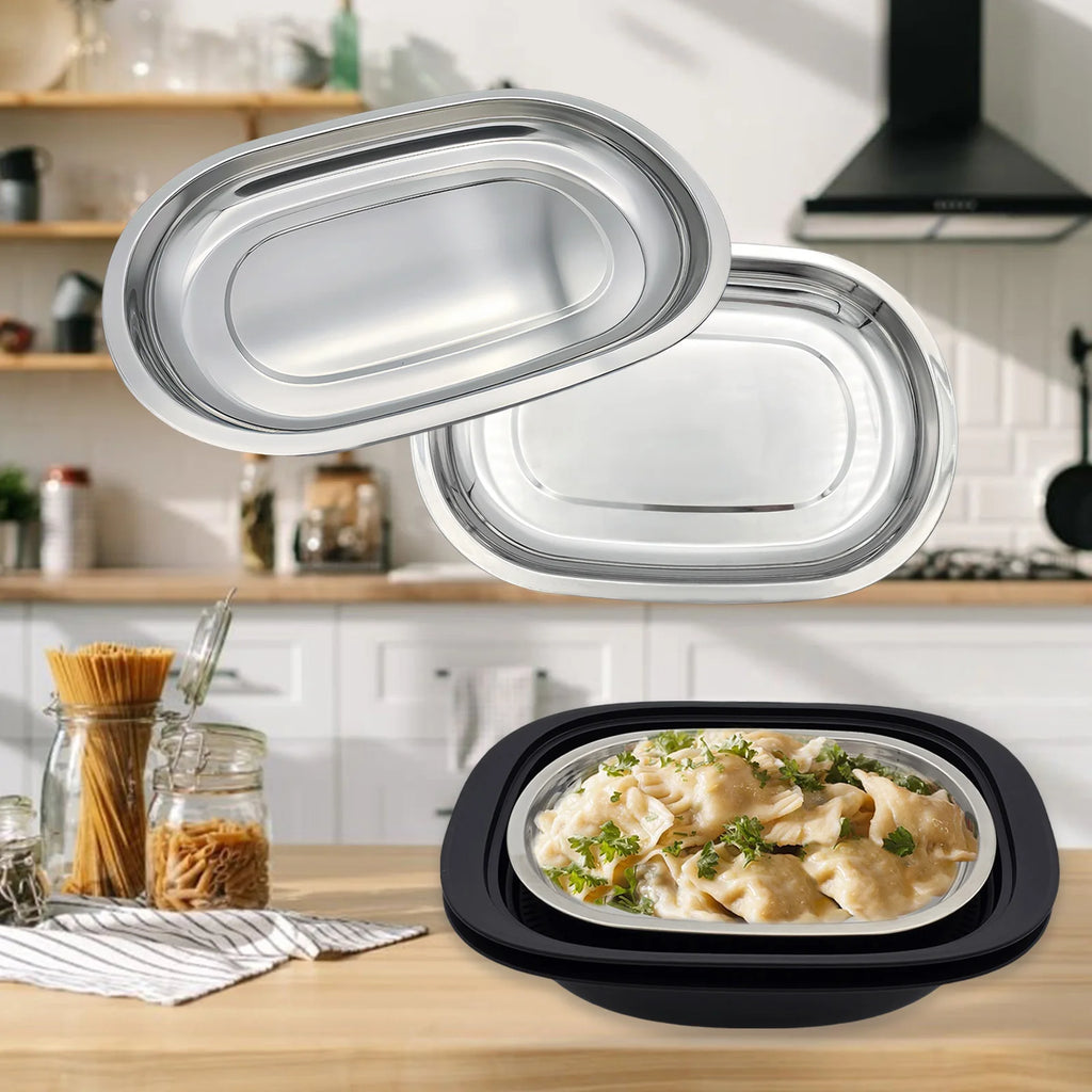 Premium 304 Stainless Steel Steaming Tray for Thermomix TM7, Multifunctional Pan for Sushi, BBQ, Baking and Food Storage