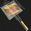 Foldable Stainless Steel BBQ Rack Thickened Grill Basket For Chicken With Large Capacity And Handle
